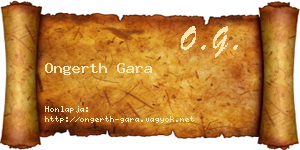 Ongerth Gara névjegykártya